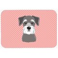 Skilledpower Checkerboard Pink Schnauzer Mouse Pad&#44; Hot Pad Or Trivet&#44; 7.75 x 9.25 In. SK55497